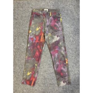 Jordache Vintage High Waisted Tie Dye Jeans Womens Size 28 Cropped‎ Denim